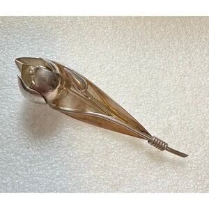 Vintage A Dragsted Sterling Silver Tulip Pin Denmark